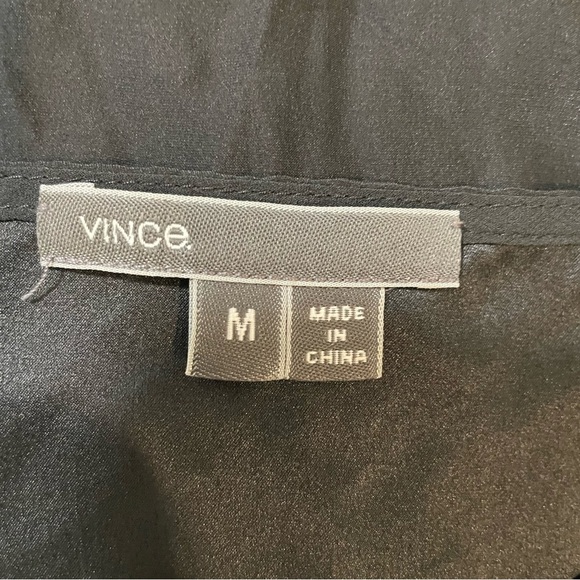 Vince Gray Black Mixed Media Long Sleeve Top Size Medium Lightweight Flowy - Picture 8 of 8